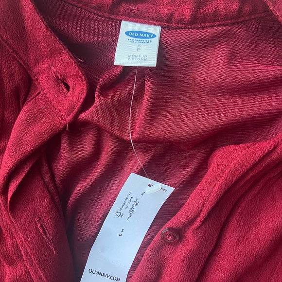 NWT Old Navy cute blouson rich red mini dress w/pleating and fully lined. - Picture 7 of 8